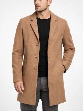 Coofandy NWT Men’s Tan/Camel Button Up Overcoat